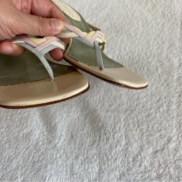 NEW Via Spiga Pastel Colors Kitten Heels Leather Sandals | 7 - Picture 3 of 11